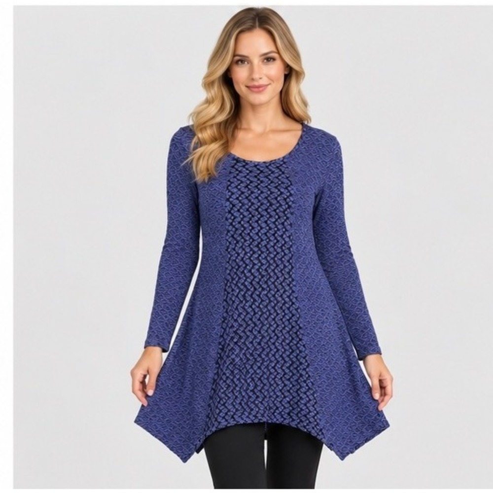 Tianello Womens S Purple Aston Tunic Top Asymmetrical Crinkle Boho Whimsigoth